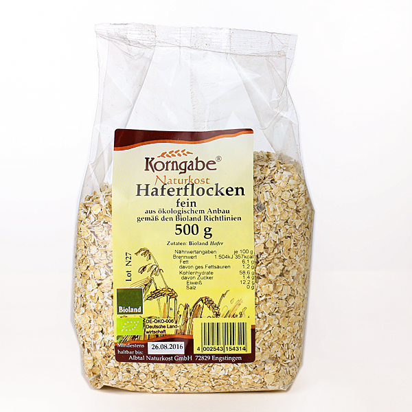 BIO Haferflocken, fein